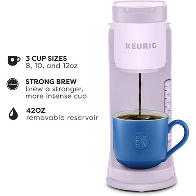 Single Serve K-Cup Coffee Maker, 3 Brew Sizes, Strong Brew, 42oz Reservoir, Lavender