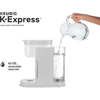 Single Serve K-Cup Coffee Maker, 3 Brew Sizes, Strong Brew, 42oz Reservoir, Warm Stone