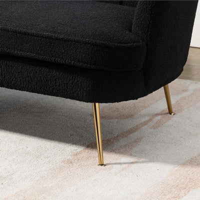 Small Mini Room Couch Two-Seater Sofa with Gold Metal Leg - 2 Seat