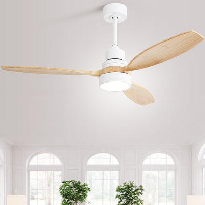 Sofucor 52 Indoor Wood Ceiling Fan Light with Remote, Integrated Light Optional