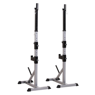 Soozier Steel 2-piece Height Adjustable Barbell Squat Rack/Bench Press - N/A