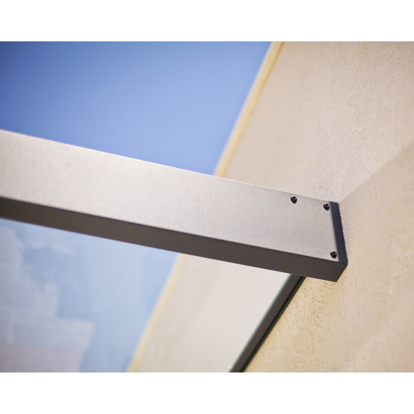 Sophia 3 ft. Grey Clear Door and Window Awning