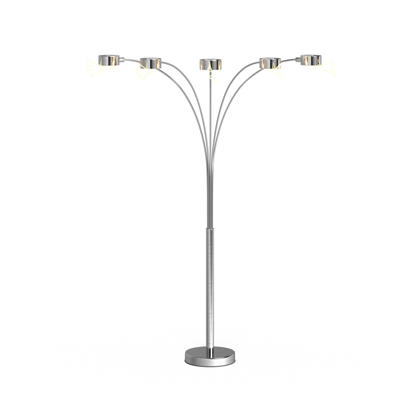Strick & Bolton Charlie Brushed Steel Arched 5-light Floor Lamp