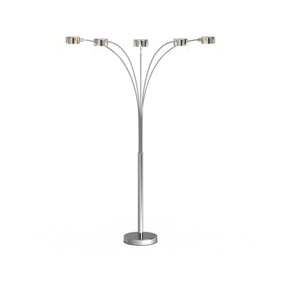 Strick & Bolton Charlie Brushed Steel Arched 5-light Floor Lamp