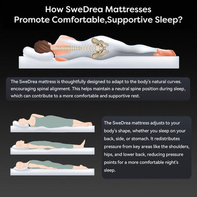 SweDrea Plush Hybrid Memory Foam 8/12 in.Cooling Breathable Mattress with CertiPUR-US, SGS and OEKO-TEX
