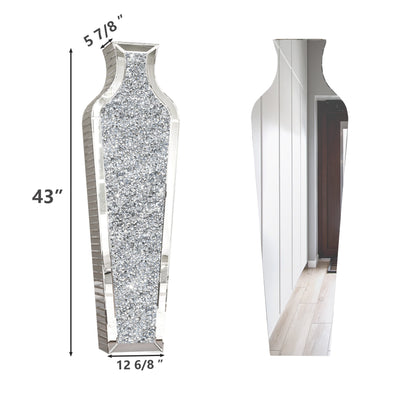 Tall Crushed Diamond Floor Vase