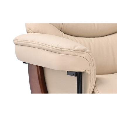 Leather Swivel Recliner with Matching Storage Ottoman