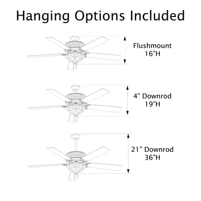 Tiffany Style Stained Glass Halston Ceiling Fan - Spice - 52L x 52W x 19H - 52L x 52W x 19H