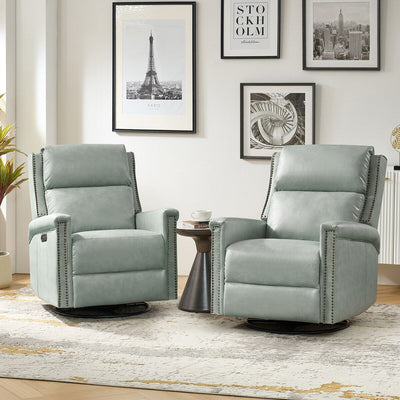 Tobias Traditional Swivel And Rocker Power Recliner Set of 2 by HULALA HOME