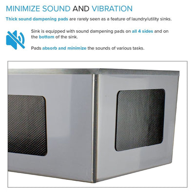 Transolid EWS-2422S 24-in W x 22-in D x 35-in H Stainless Steel Laundry Sink and Wash Stand - 24-in x 22-in