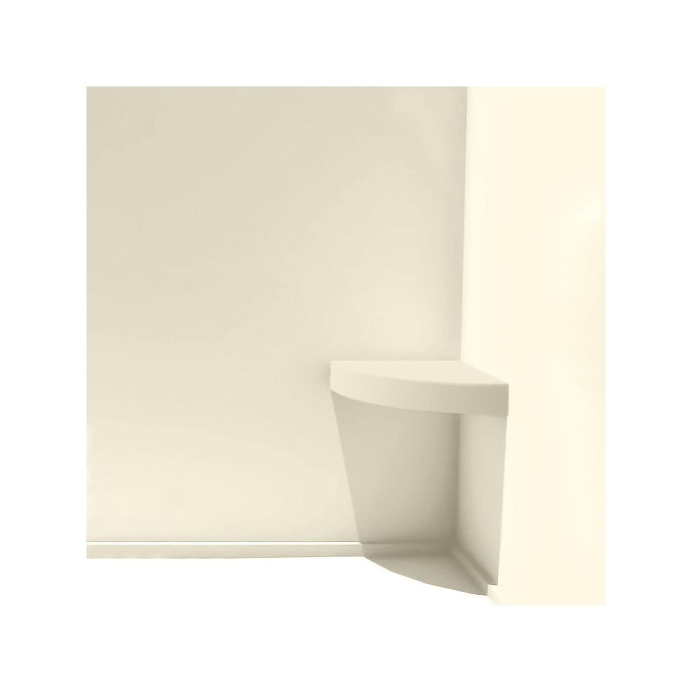 Transolid Studio 14-In X 14-In Solid Surface Wall-Mount Corner Shower Seat - 14.5 x 14.25 x 3