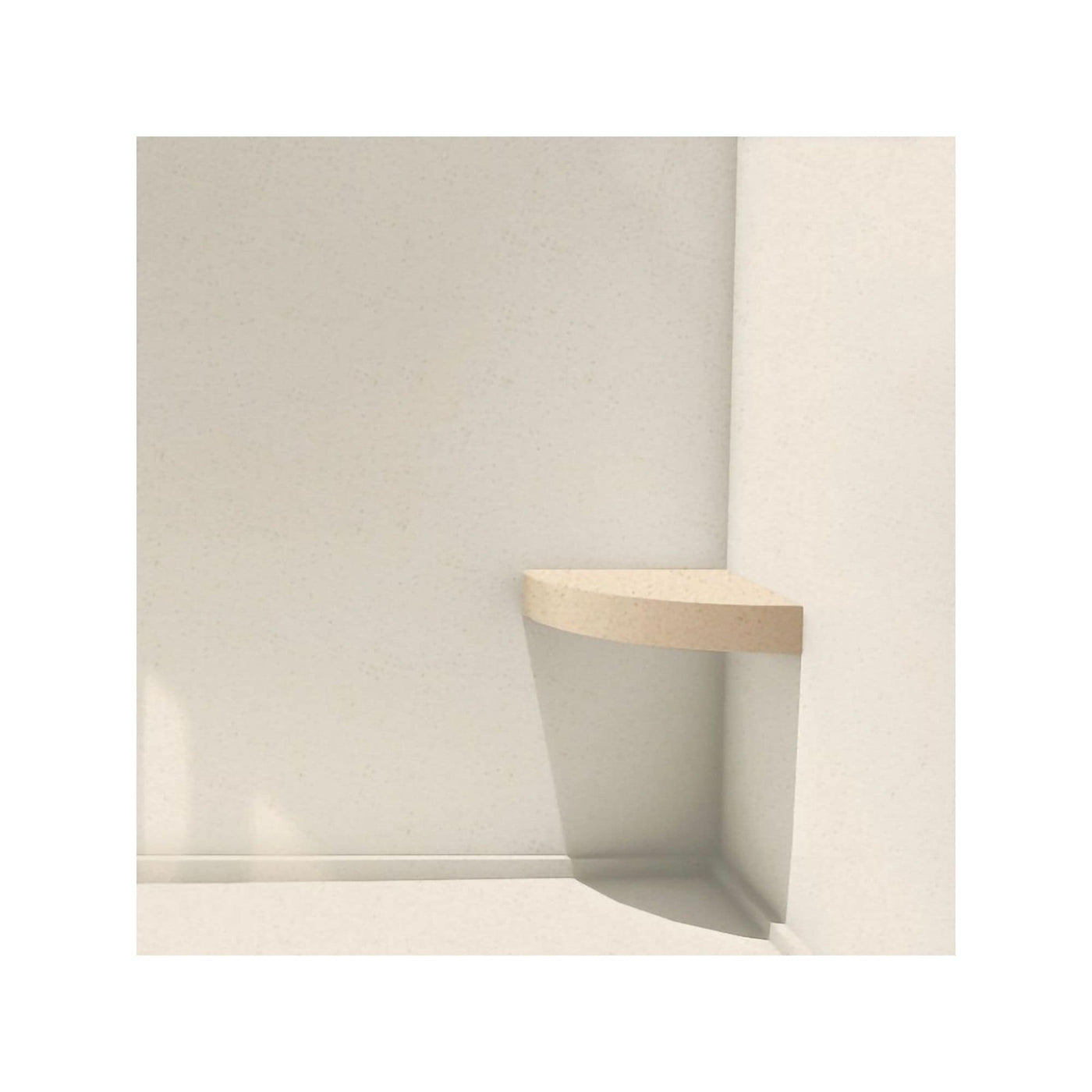 Transolid Studio 14-In X 14-In Solid Surface Wall-Mount Corner Shower Seat - 14.5 x 14.25 x 3
