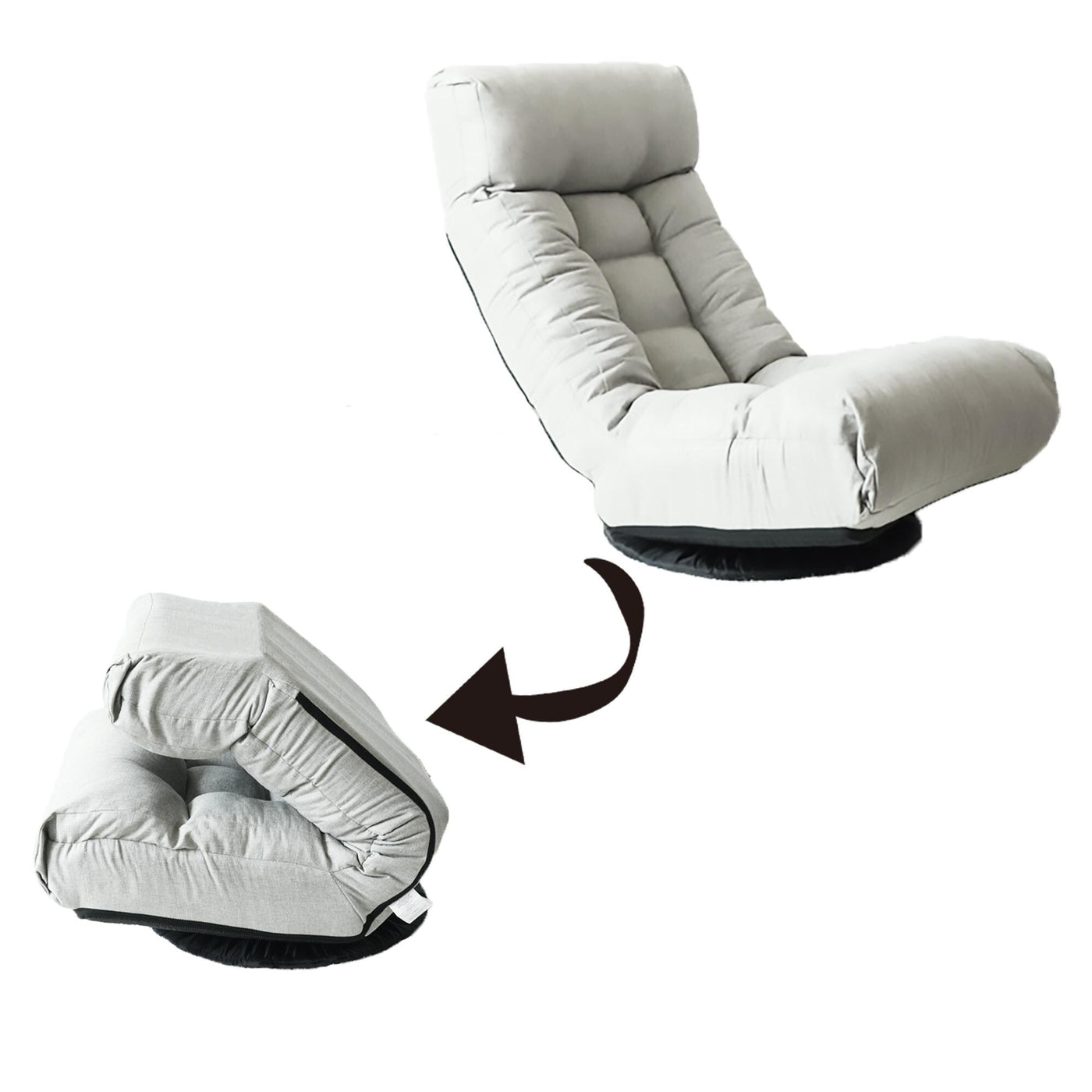 Upholstered Armless Recliner Set with Ottoman and Adjustable Headrest