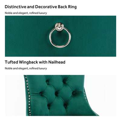 Upholstered Tufted Velvet Dining Chair with Solid Wood Legs Set of 6