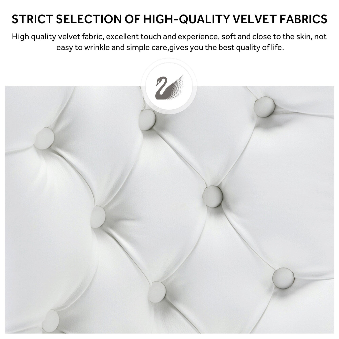 Upholstered Tufted Velvet Dining Chair with Solid Wood Legs Set of 6