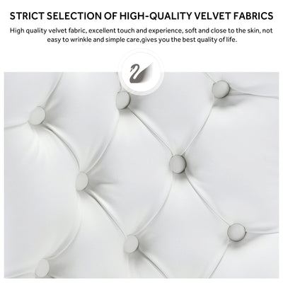 Upholstered Tufted Velvet Dining Chair with Solid Wood Legs Set of 6