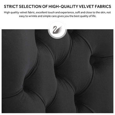 Upholstered Tufted Velvet Dining Chair with Solid Wood Legs Set of 6