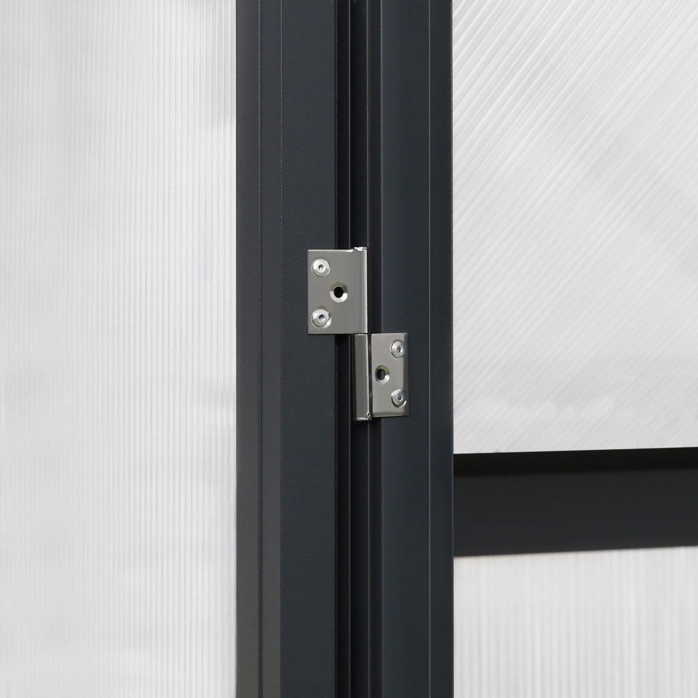 VEIKOUS Aluminum Walk-In Garden Greenhouse Kit with Adjustable Roof Vent and Lockable Door Grey