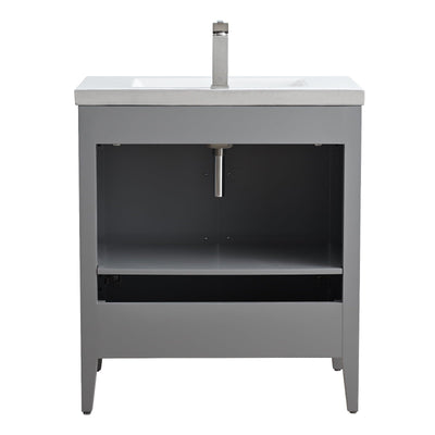 Vanity Art 20 or 24 or 30 Single Sink Bathroom Vanity Cabinet with Ceramic Top