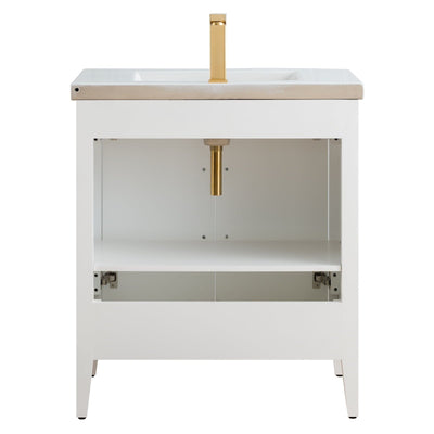 Vanity Art 20 or 24 or 30 Single Sink Bathroom Vanity Cabinet with Ceramic Top