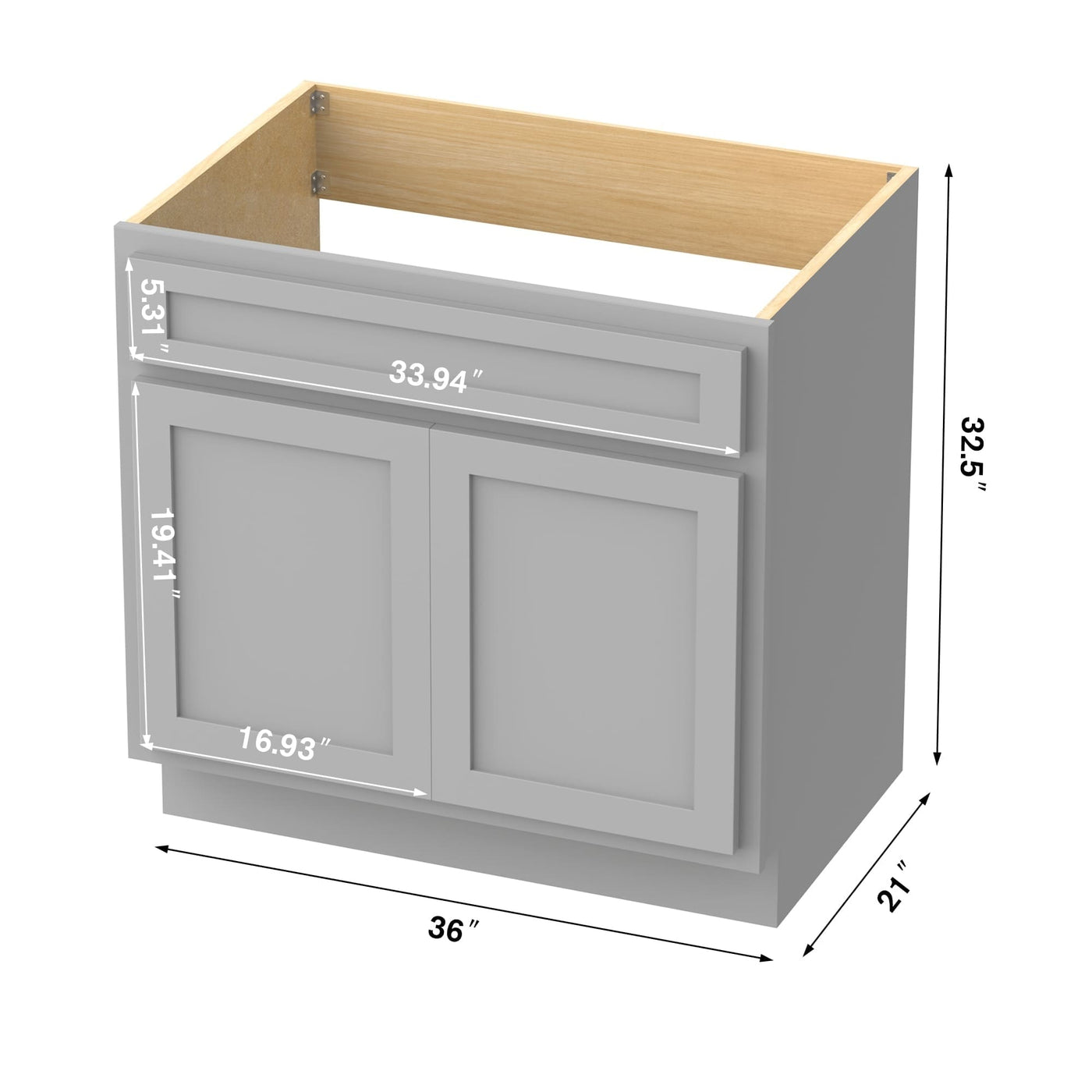 Vanity Art 36 Inch Single Sink Bathroom Vanity Cabinet