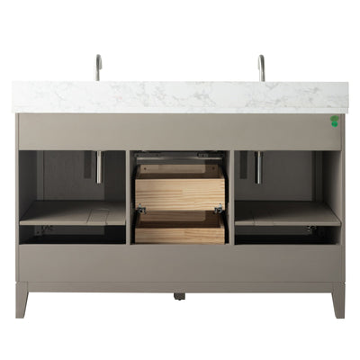 Vanity Art Bathroom Vanity with Ceramic Sink and Engineered Marble Top