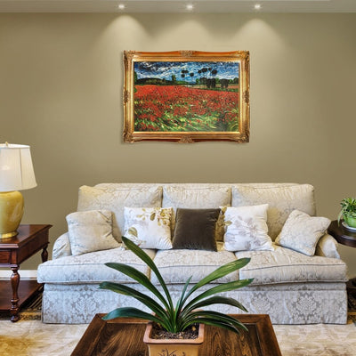 La Pastiche Vincent Van Gogh 'Field of Poppies' Hand Painted Oil Reproduction