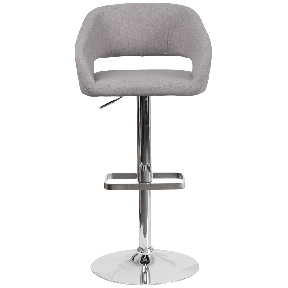 Modern Upholstered Adjustable-Height Barstool with Rounded Back