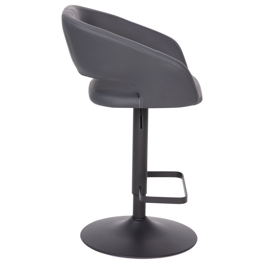 Modern Upholstered Adjustable-Height Barstool with Rounded Back