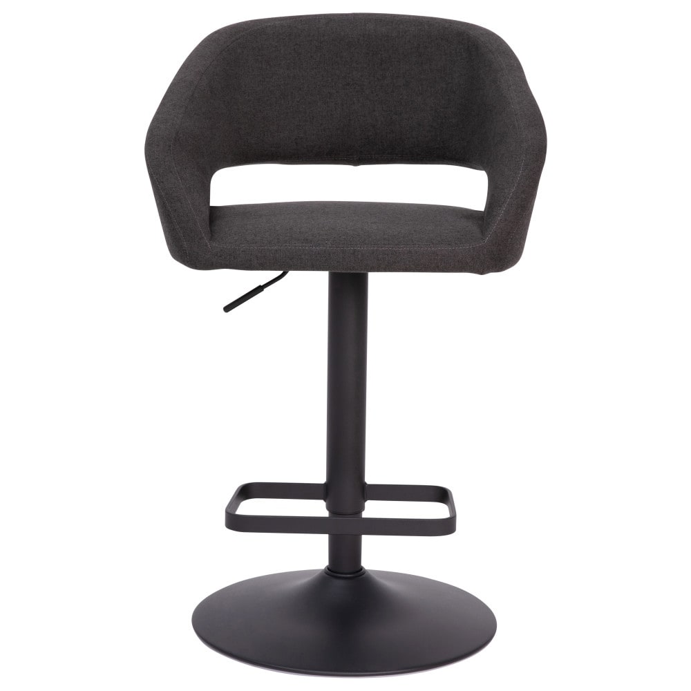 Modern Upholstered Adjustable-Height Barstool with Rounded Back