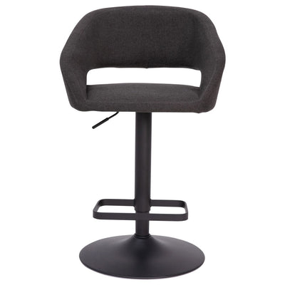 Modern Upholstered Adjustable-Height Barstool with Rounded Back