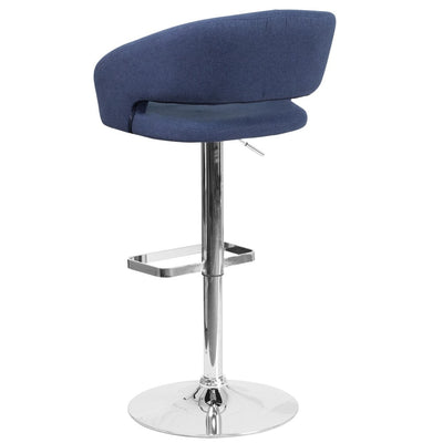 Modern Upholstered Adjustable-Height Barstool with Rounded Back