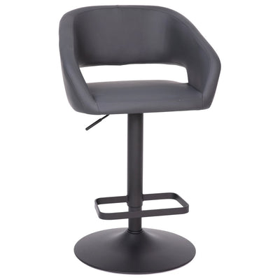 Modern Upholstered Adjustable-Height Barstool with Rounded Back
