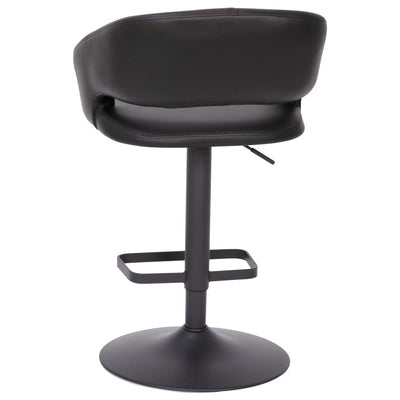 Modern Upholstered Adjustable-Height Barstool with Rounded Back