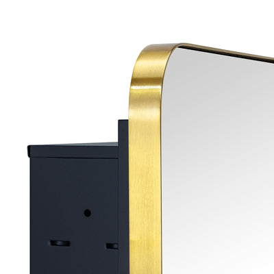 TEHOME WH Recessed Framed Medicine Cabinet with Mirror and Adjustable Shelves