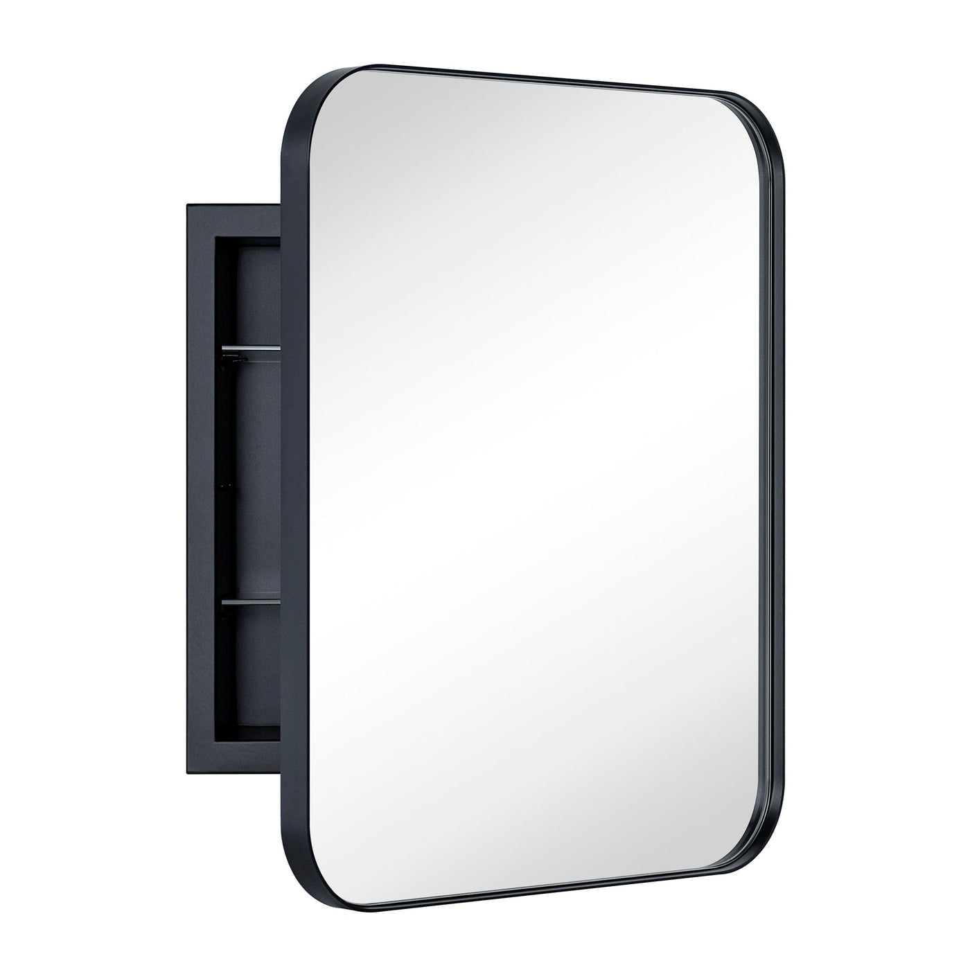 TEHOME WH Recessed Framed Medicine Cabinet with Mirror and Adjustable Shelves