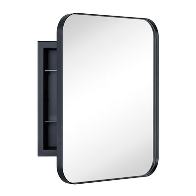 TEHOME WH Recessed Framed Medicine Cabinet with Mirror and Adjustable Shelves