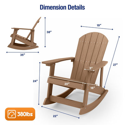 WINSOON All Weather Outdoor Rocking Chair, Set of 2