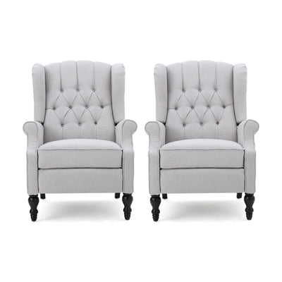 Walter Tufted Fabric Recliners (Set of 2) by Christopher Knight Home