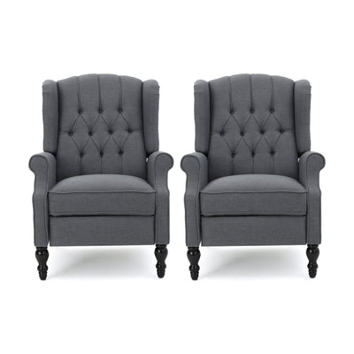 Walter Tufted Fabric Recliners (Set of 2) by Christopher Knight Home