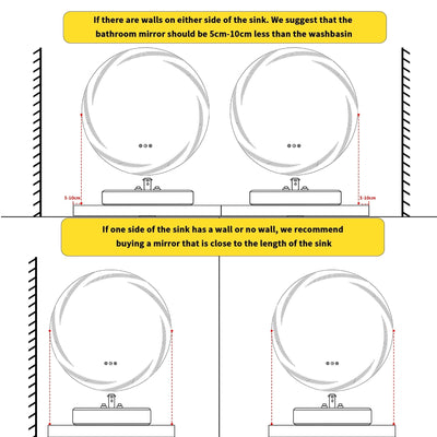 Waterproof LED Touch Light Bathroom Mirror Anti fog Vanity Dimmable