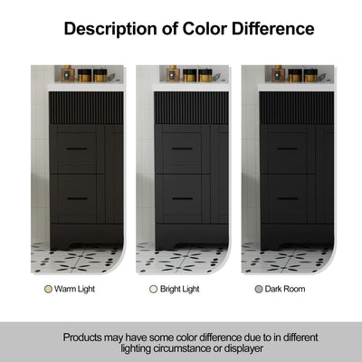 Wavy Line 30/36/48 Bathroom Vanity Set with Sink & Faucet