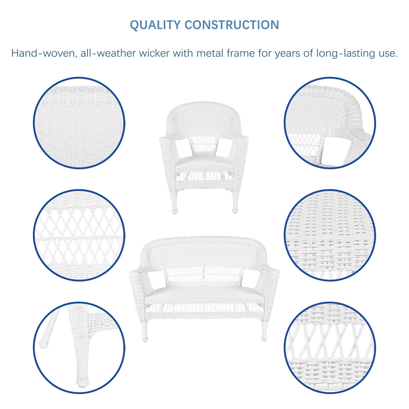 Wicker Patio 4-piece Conversation Set