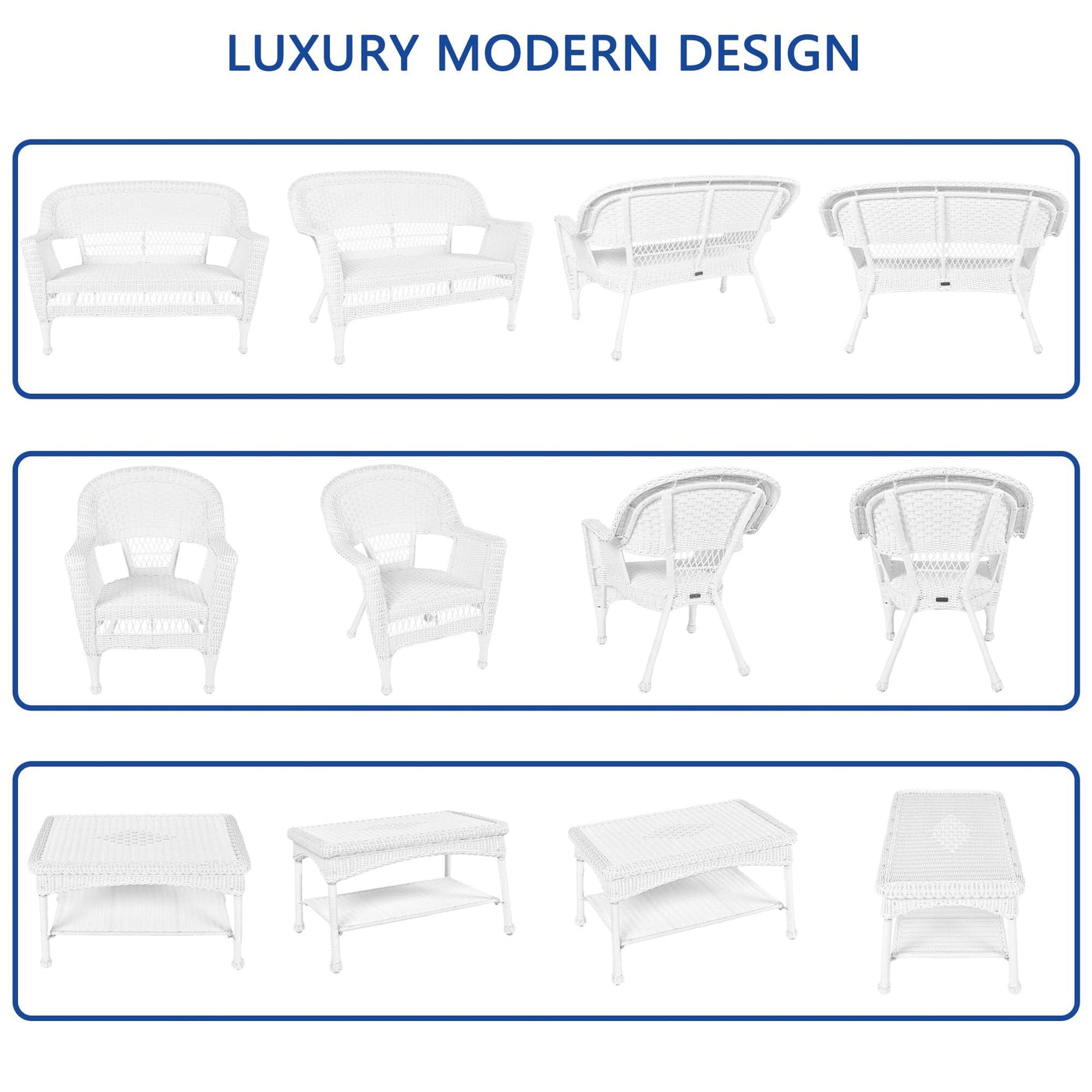 Wicker Patio 4-piece Conversation Set