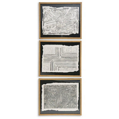 Wonderstow Black/Beige Wall Art, Set of 3