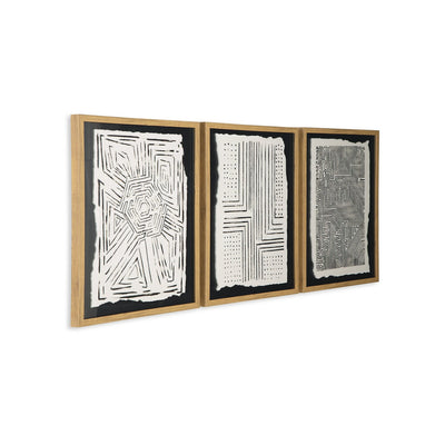 Wonderstow Black/Beige Wall Art, Set of 3