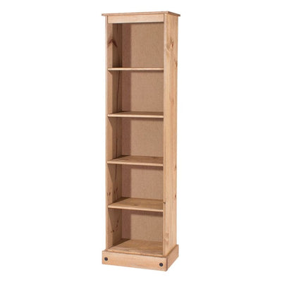 Wood Bookcase Tall Narrow Corona Collection | Furniture Dash