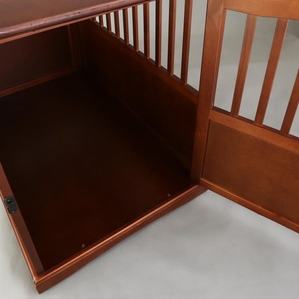Wooden Pet Crate End Table with Lockable Door