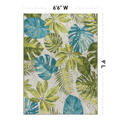 World Rug Gallery Contemporary Tropical Floral Indoor/Outdoor Area Rug