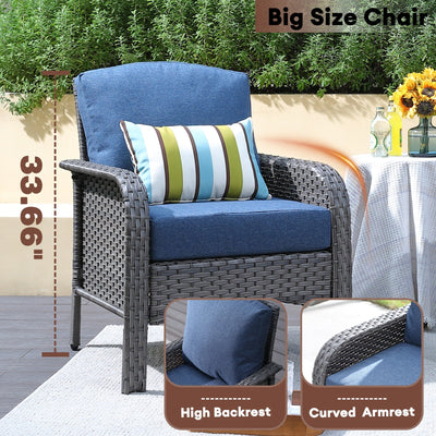 XIZZI 4-piece Outdoor Patio Furniture Conversation Set with Table